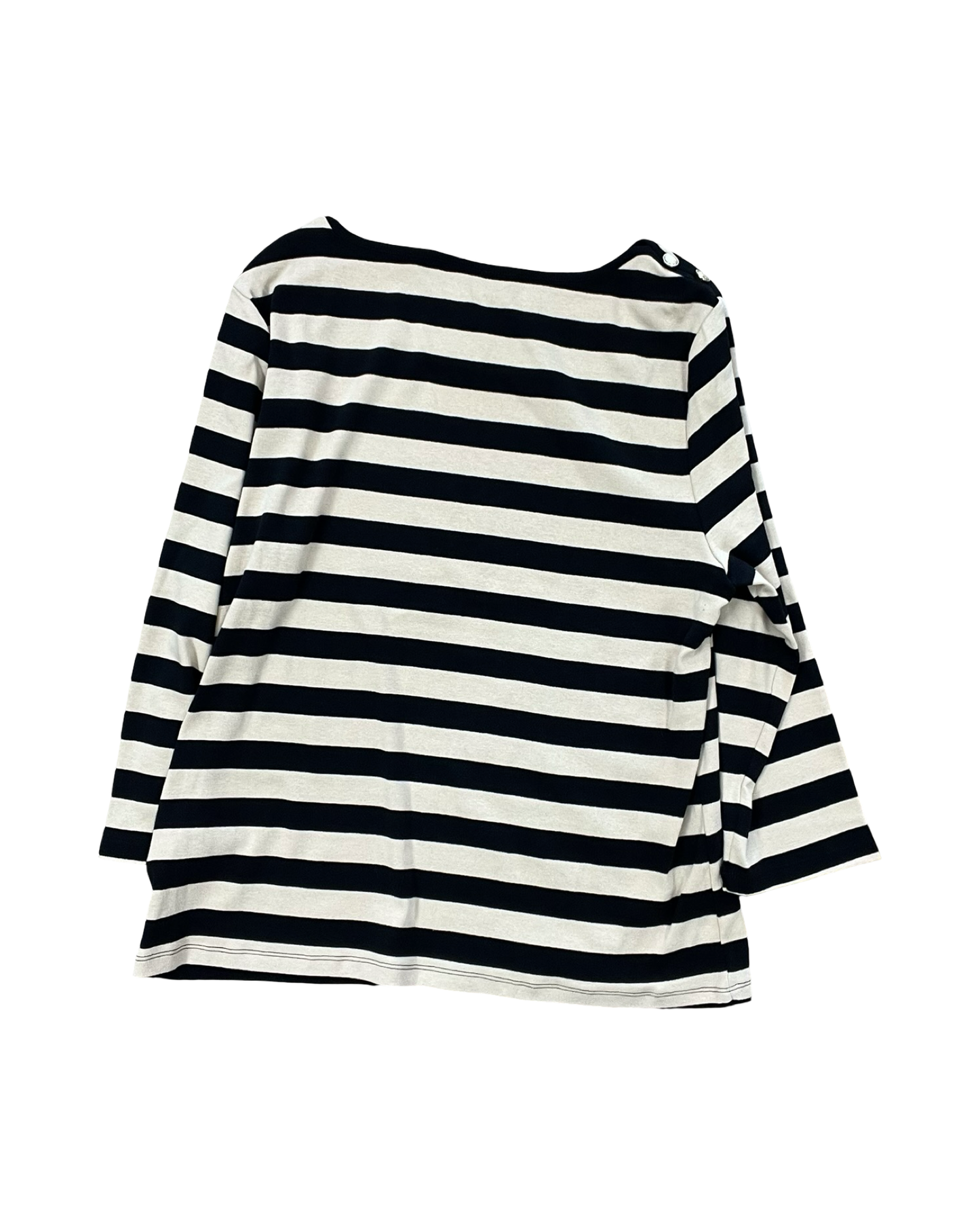 Top 3/4 Sleeve By Rafaella In Black & Cream, Size:Xl