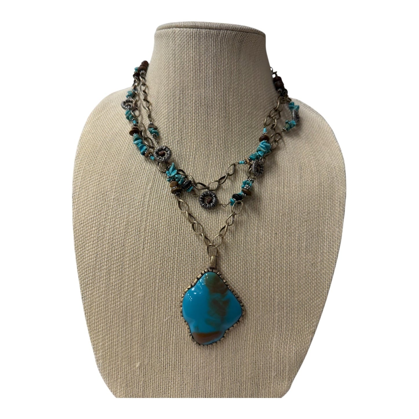 Necklace Layered By Coldwater Creek In Blue & Brown
