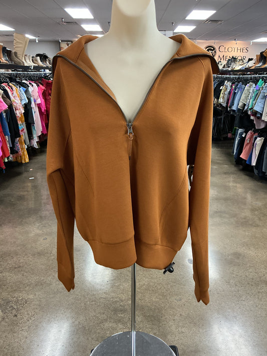 Athletic Sweatshirt Collar By Spanx In Brown, Size:L
