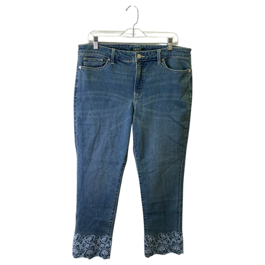 Jeans Straight By Lauren By Ralph Lauren In Blue, Size:12