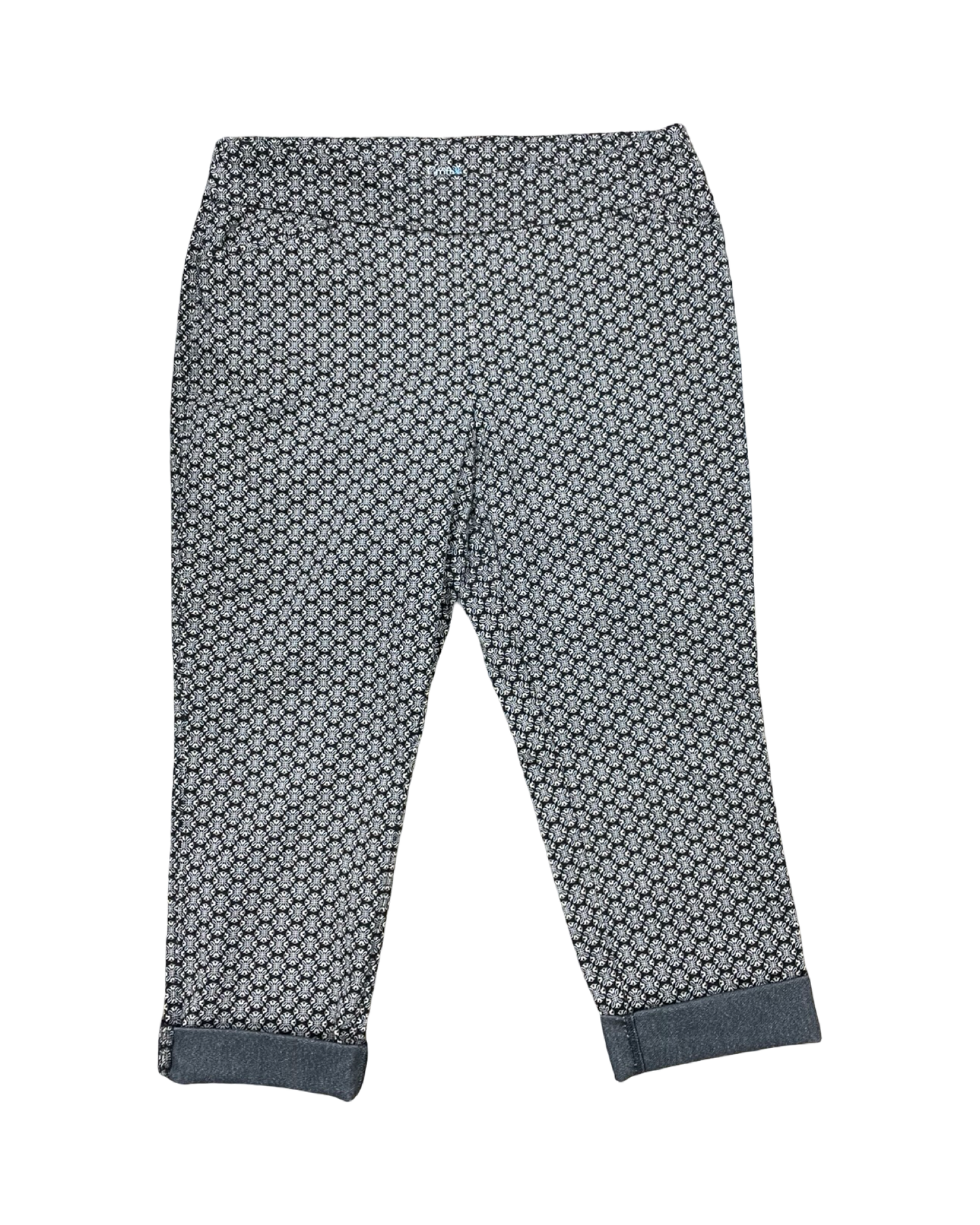 Pants Cropped By Croft And Barrow In Black & Tan, Size:16