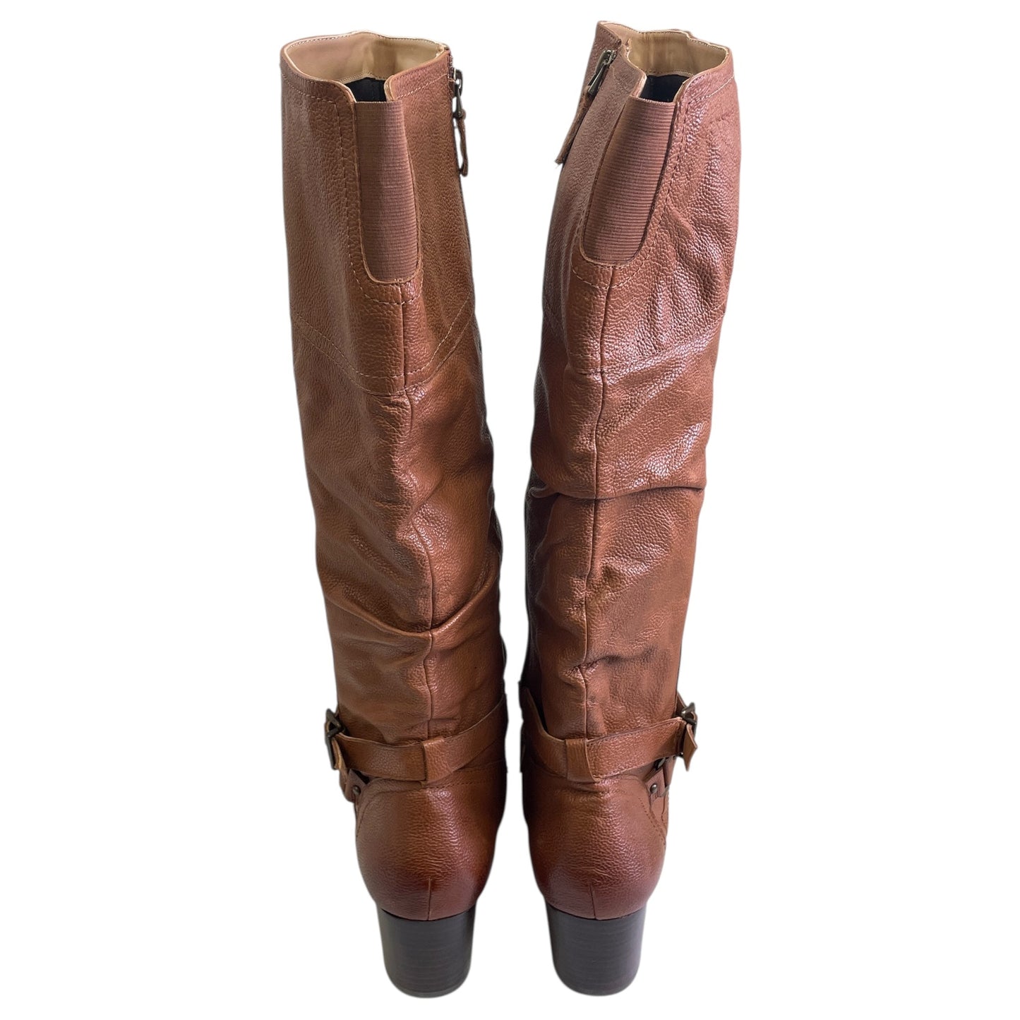 Boots Knee Flats By ARRAY In Tan, Size:12