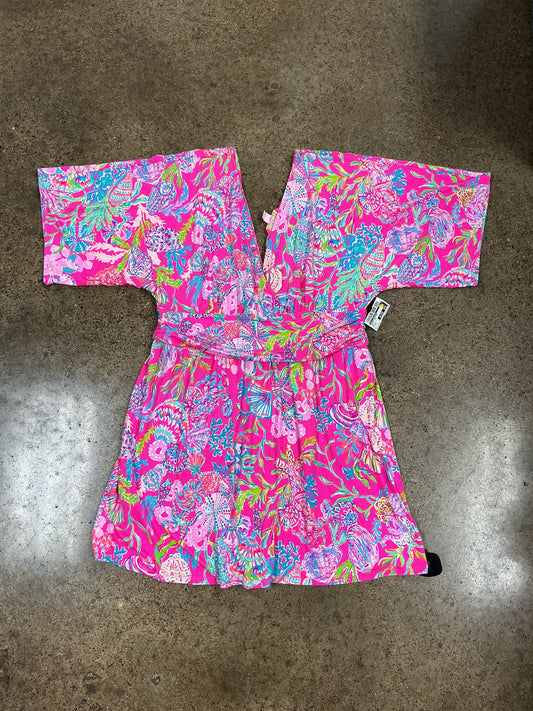 Romper Designer By Lilly Pulitzer In Blue & Pink, Size:Xl