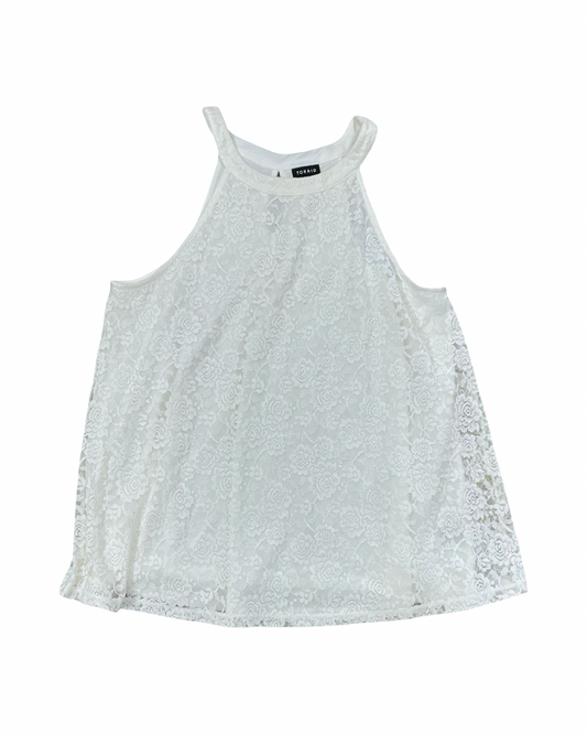 Top Sleeveless By Torrid In Cream, Size:M