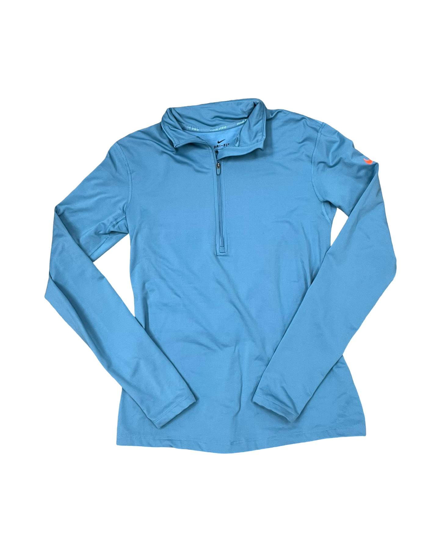Athletic Top Ls Collar By Nike In Teal, Size:L