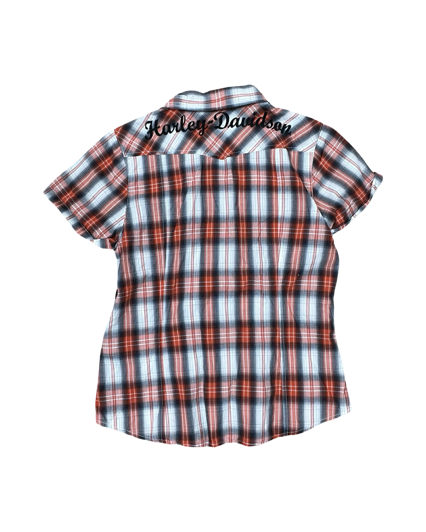 Blouse Ss By Harley Davidson In Black & Orange, Size:M