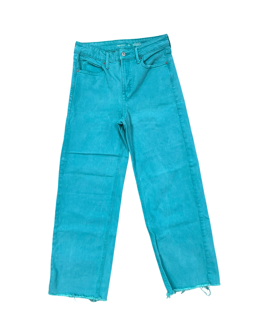 Jeans Wide Leg By Old Navy In Green Denim, Size:2