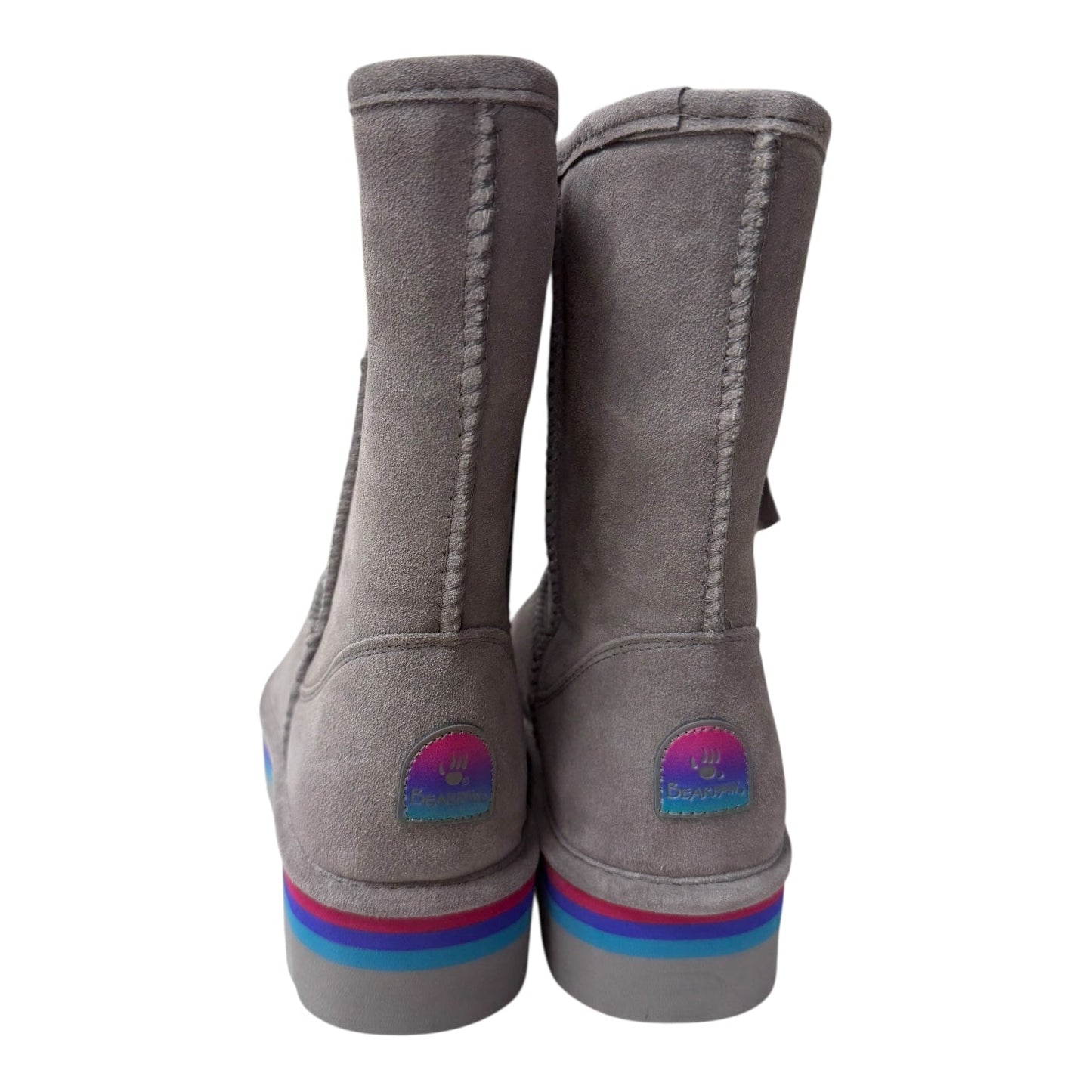 Boots Mid-Calf Flats By Bearpaw In Grey, Size:11