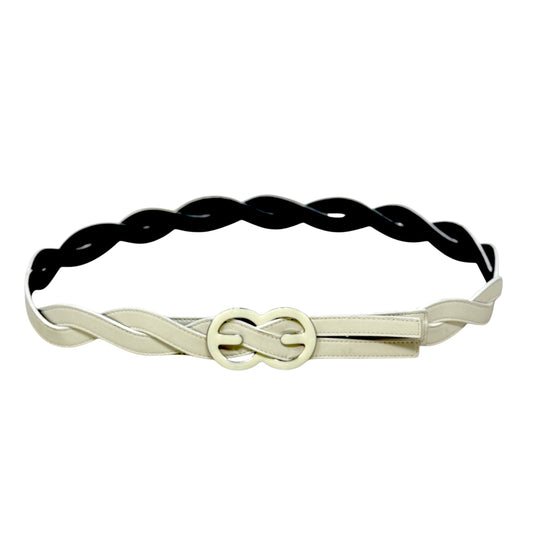 Enamel Logo Buckle Leather Belt Designer By Escada, Size: Small