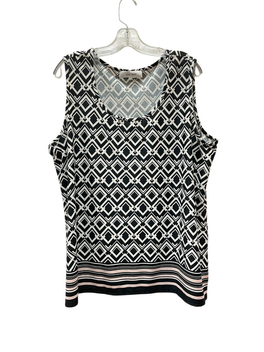Blouse Sleeveless By Jones Studio In Black & White, Size:Xs