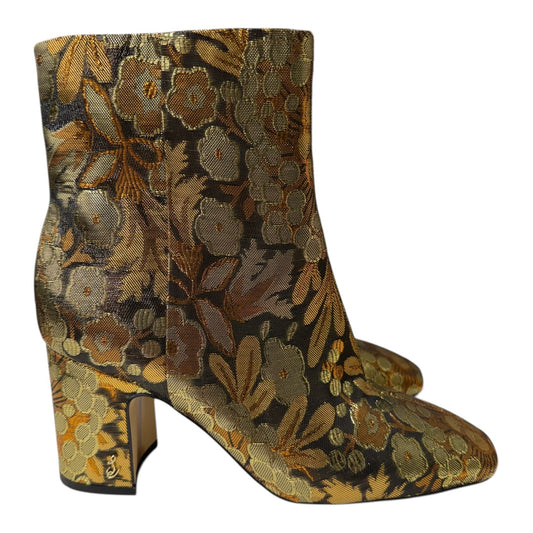 Boots Ankle Heels By Sam Edelman In Gold, Size:8