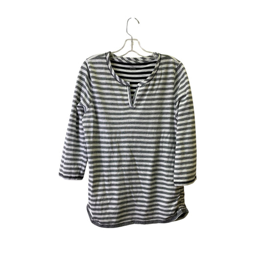 Top 3/4 Sleeve Basic By Talbots In Grey, Size:L