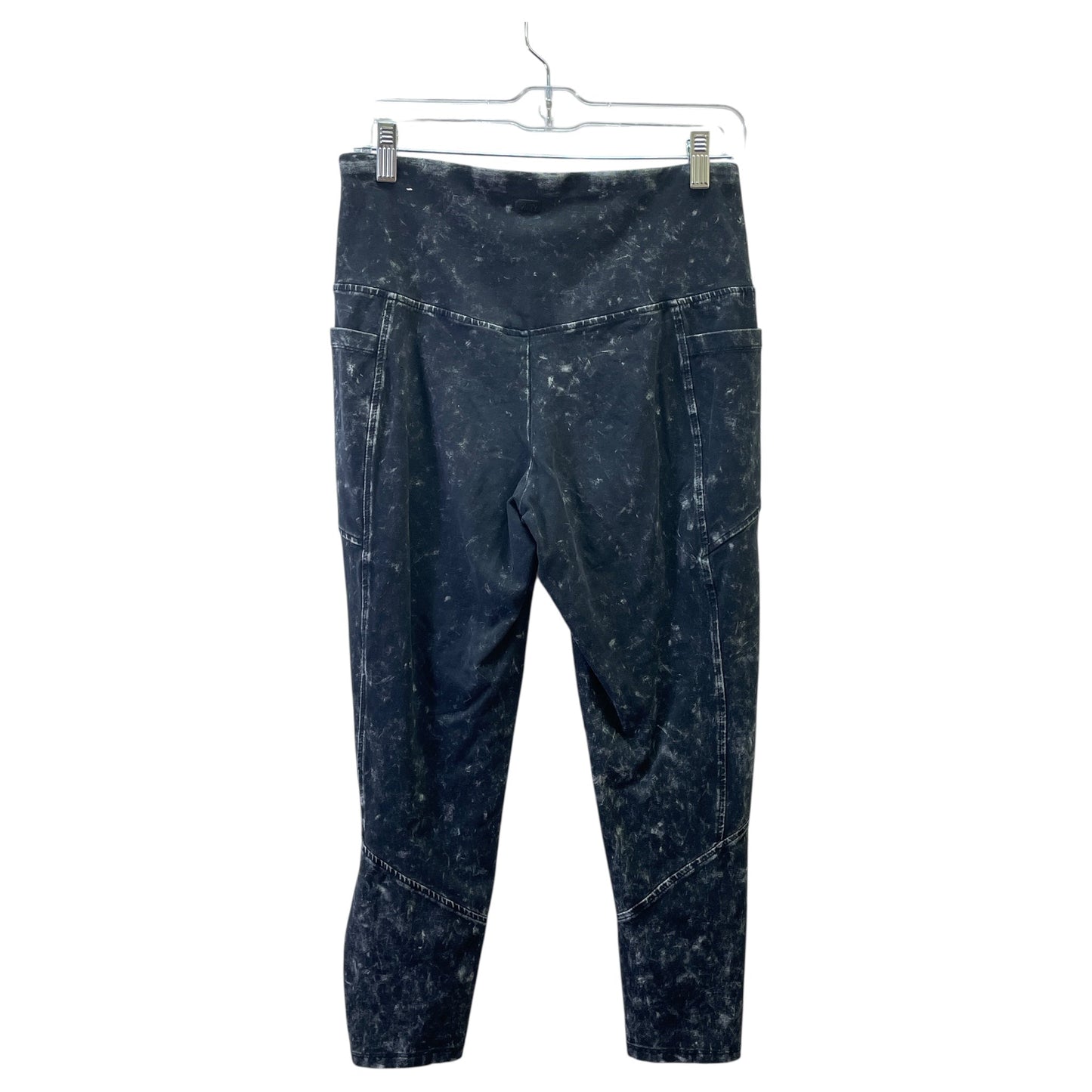Athletic Leggings By Marc New York In Black & Grey, Size:L
