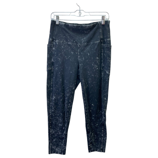 Athletic Leggings By Marc New York In Black & Grey, Size:L