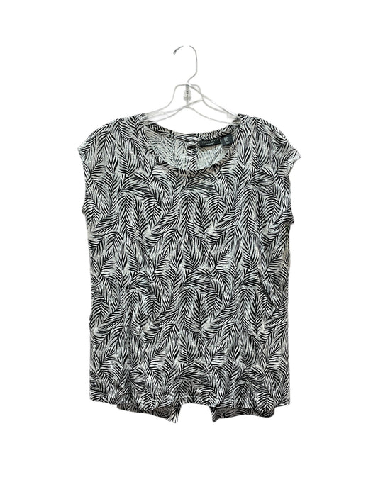Top Sleeveless By Tahari In Black & White, Size:M