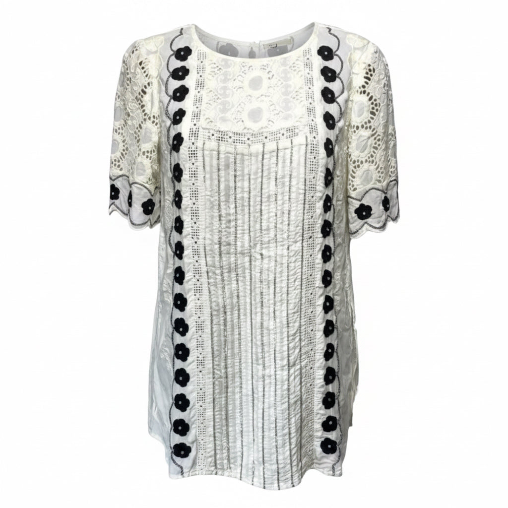 Veille Lace Peasant Top By Floreat In Cream, Size: 8
