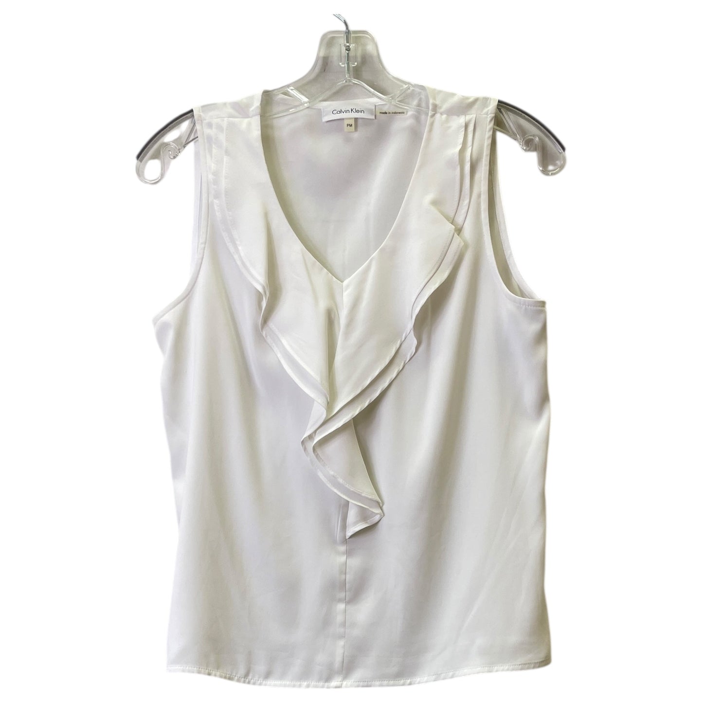 Top Sleeveless Basic By Calvin Klein In White, Size:Mp