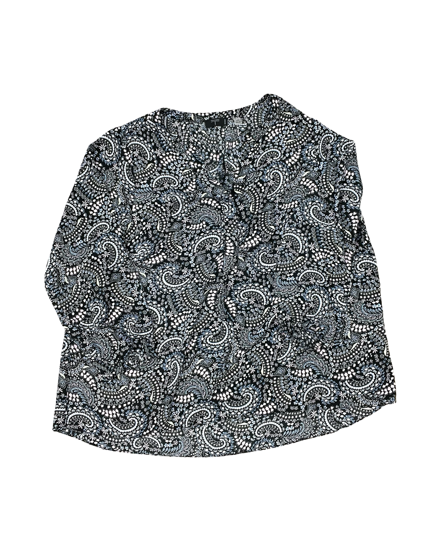 Top Ls By Tahari In Black & Pink, Size:1X