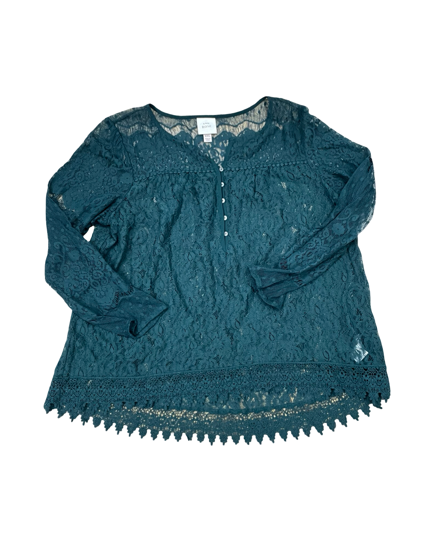 Top Ls By Knox Rose In Green, Size:1X