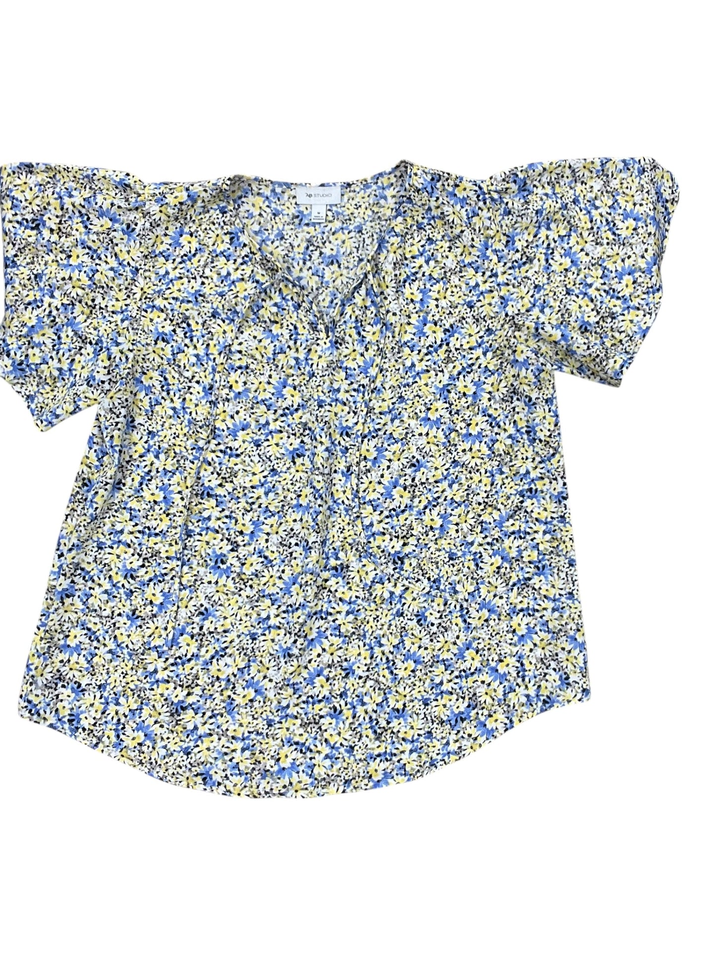 Top Ss By Ab Studio In Blue & Yellow, Size:M