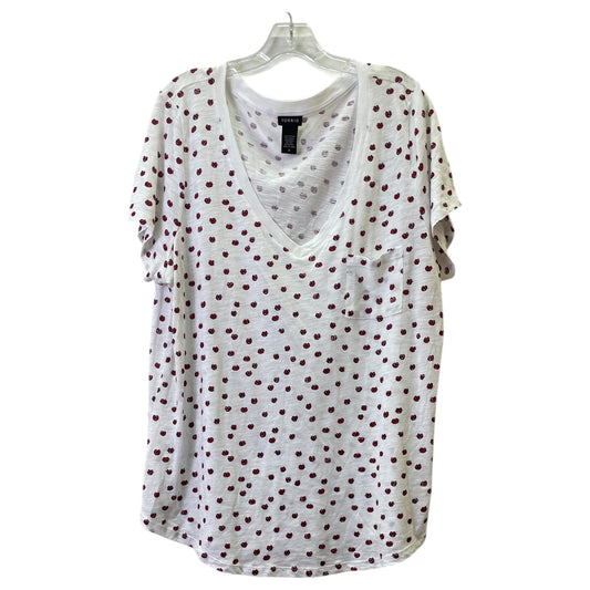 Top Ss Basic By Torrid In Red & White, Size:2X
