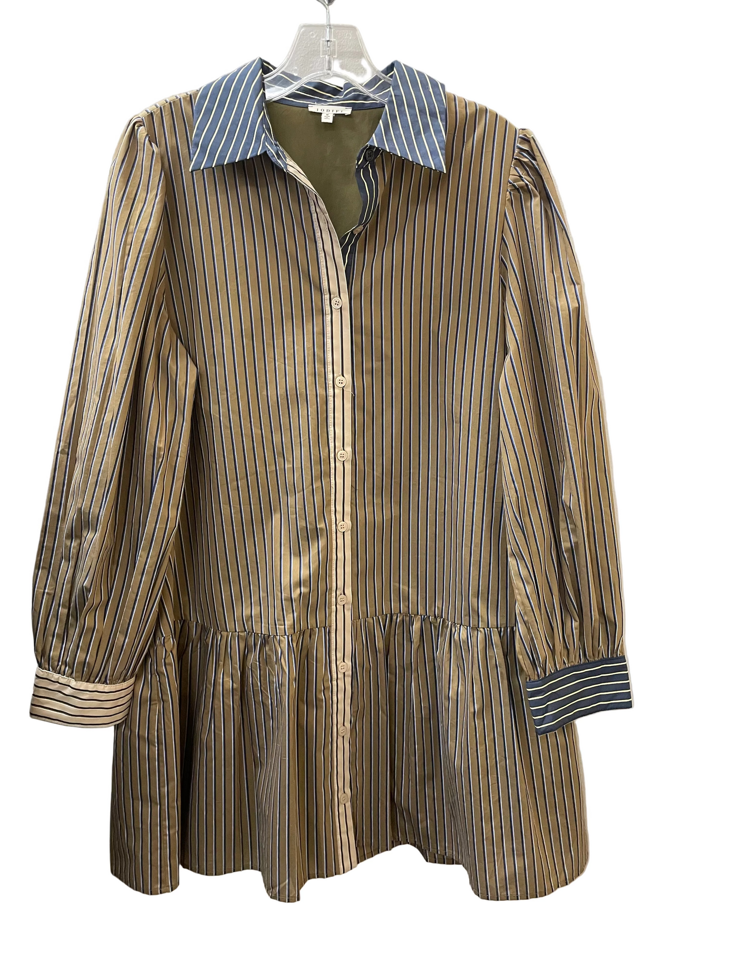 Dress Casual Midi By Jodifl In Blue & Tan, Size:M