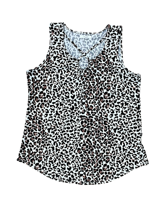 Top Sleeveless By Maurices In Black & Cream, Size:M
