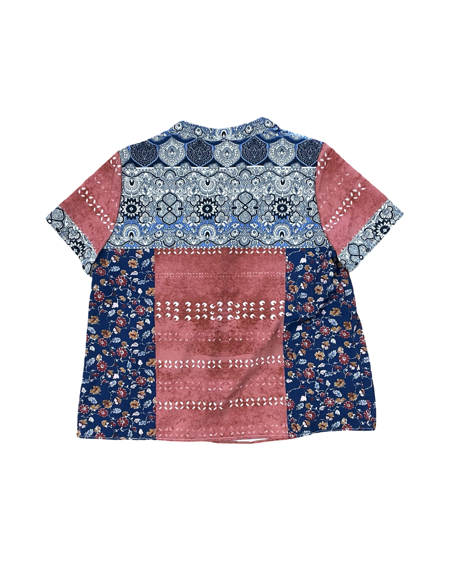 Blouse Ss By Clothes Mentor In Blue & Red, Size:Xl