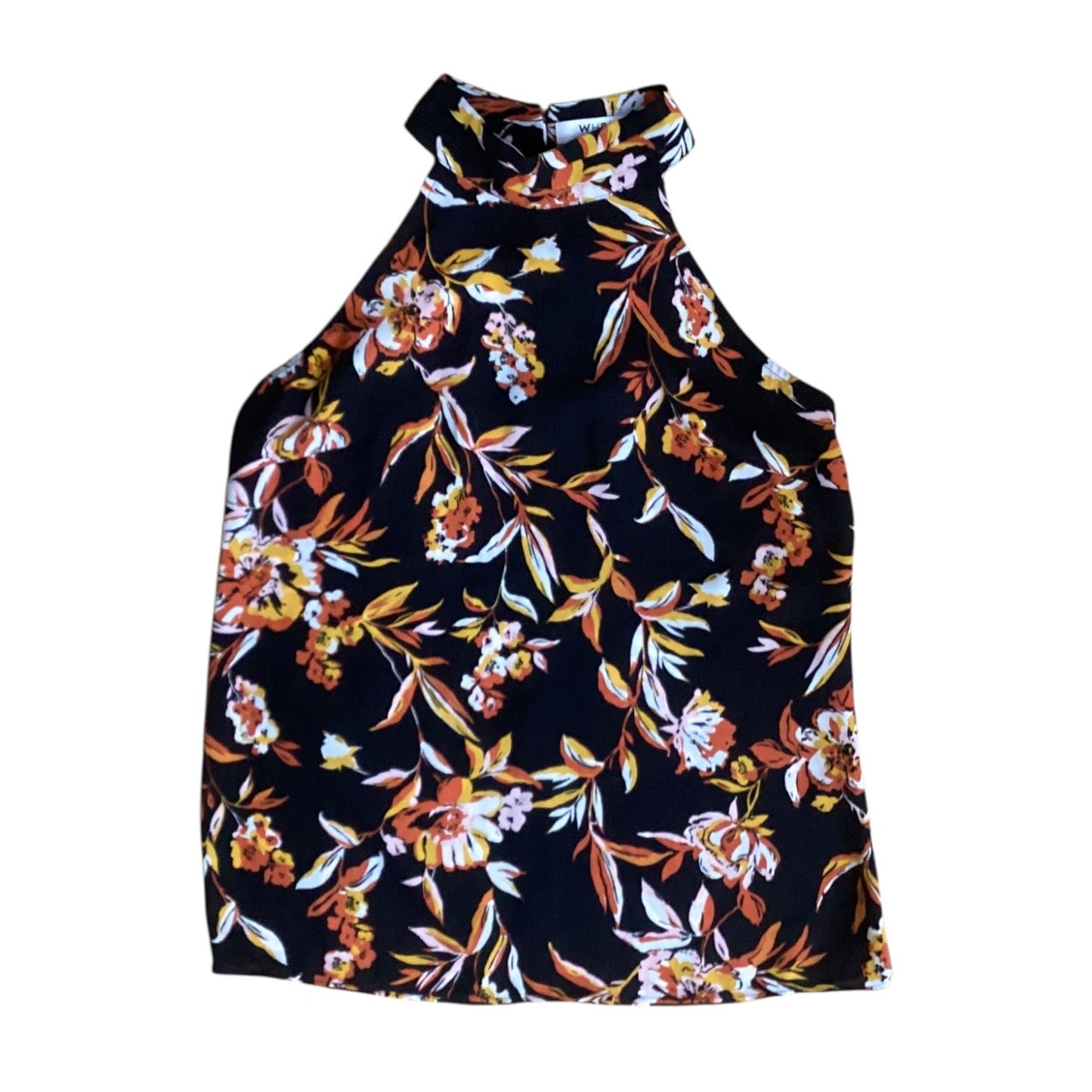 Top Sleeveless By White House Black Market In Black & Orange, Size:0
