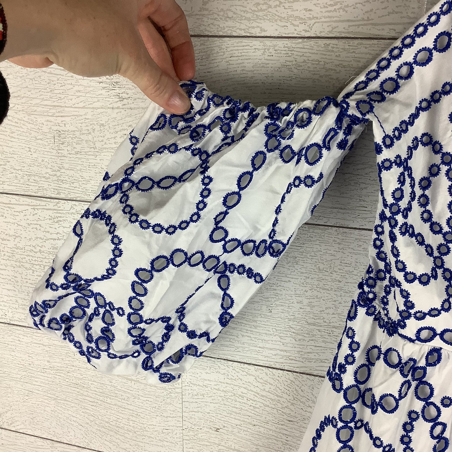 Dress Party Long By Anthropologie In Blue & White, Size: Mp
