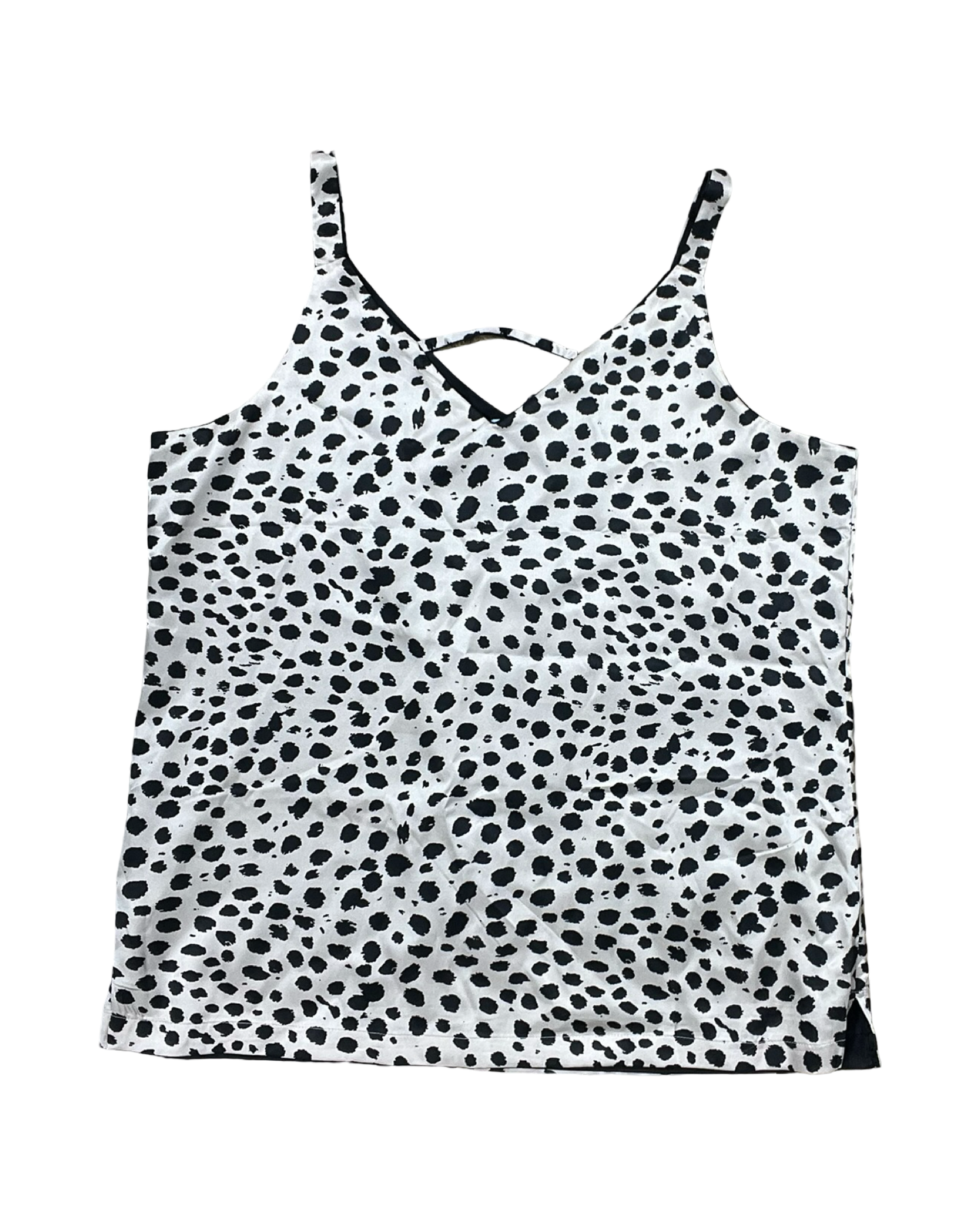Top Sleeveless By Serra In Black & Cream, Size:L