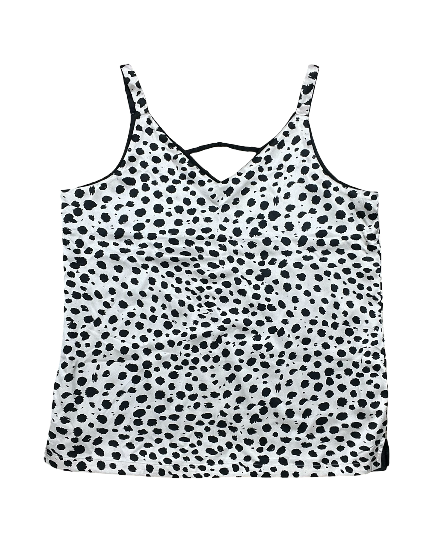 Top Sleeveless By Serra In Black & Cream, Size:L