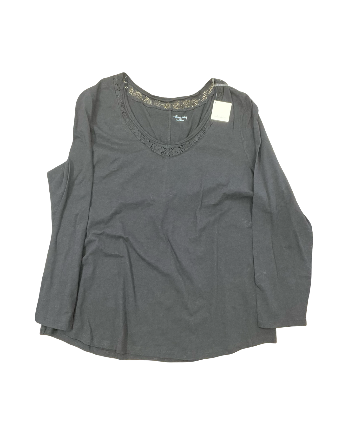 Top 3/4 Sleeve By Willow Bay In Black, Size:3X