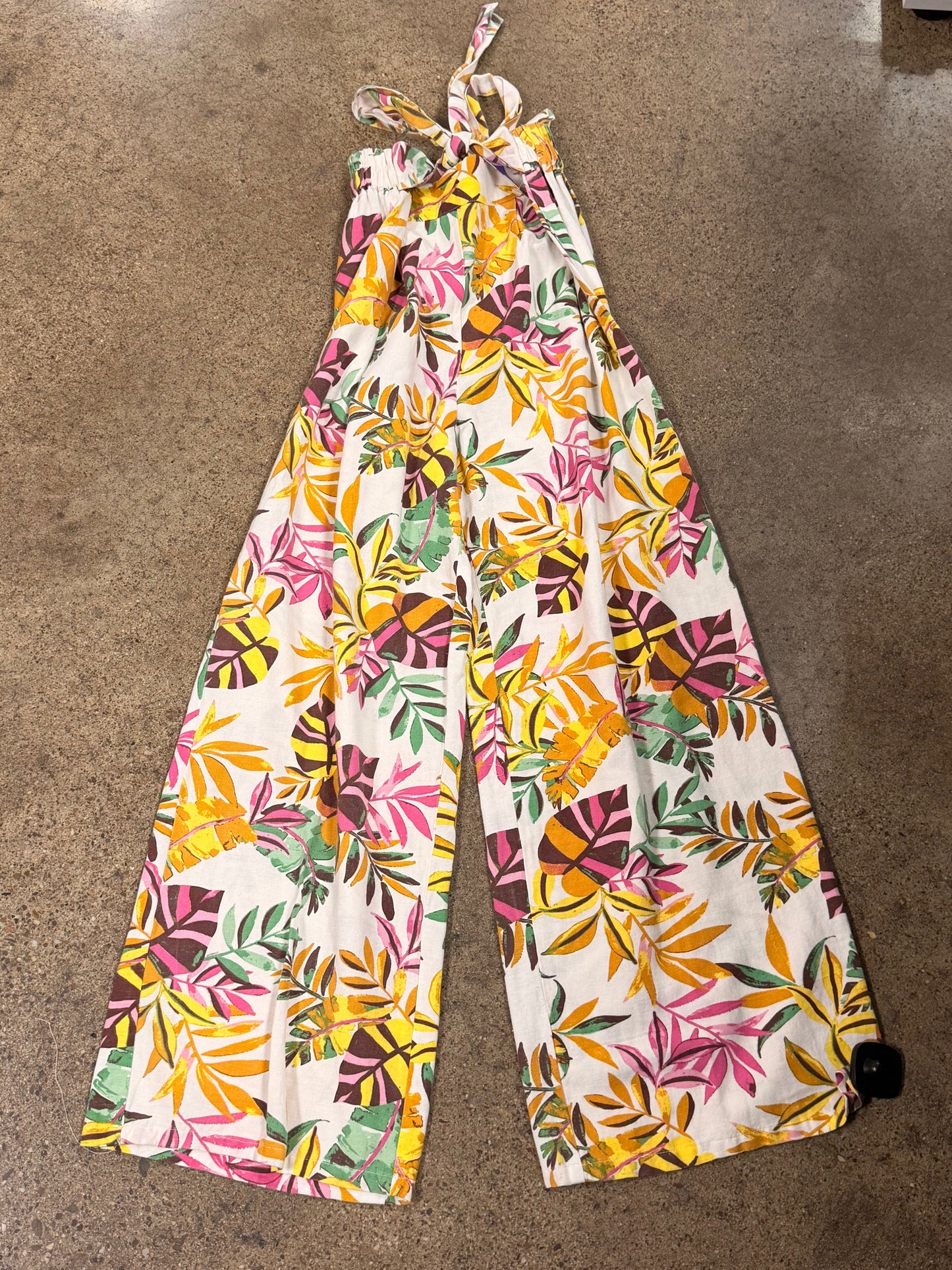 Pants Linen By Japna In Tropical Print, Size:S