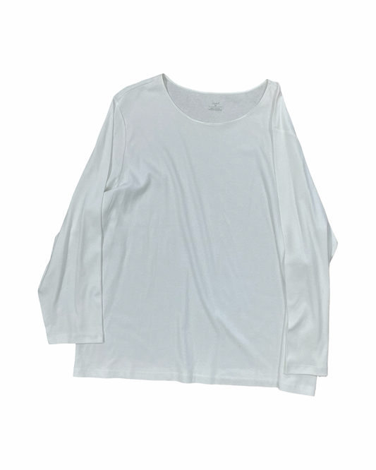 Top Ls Basic By Cj Banks In White, Size:3X