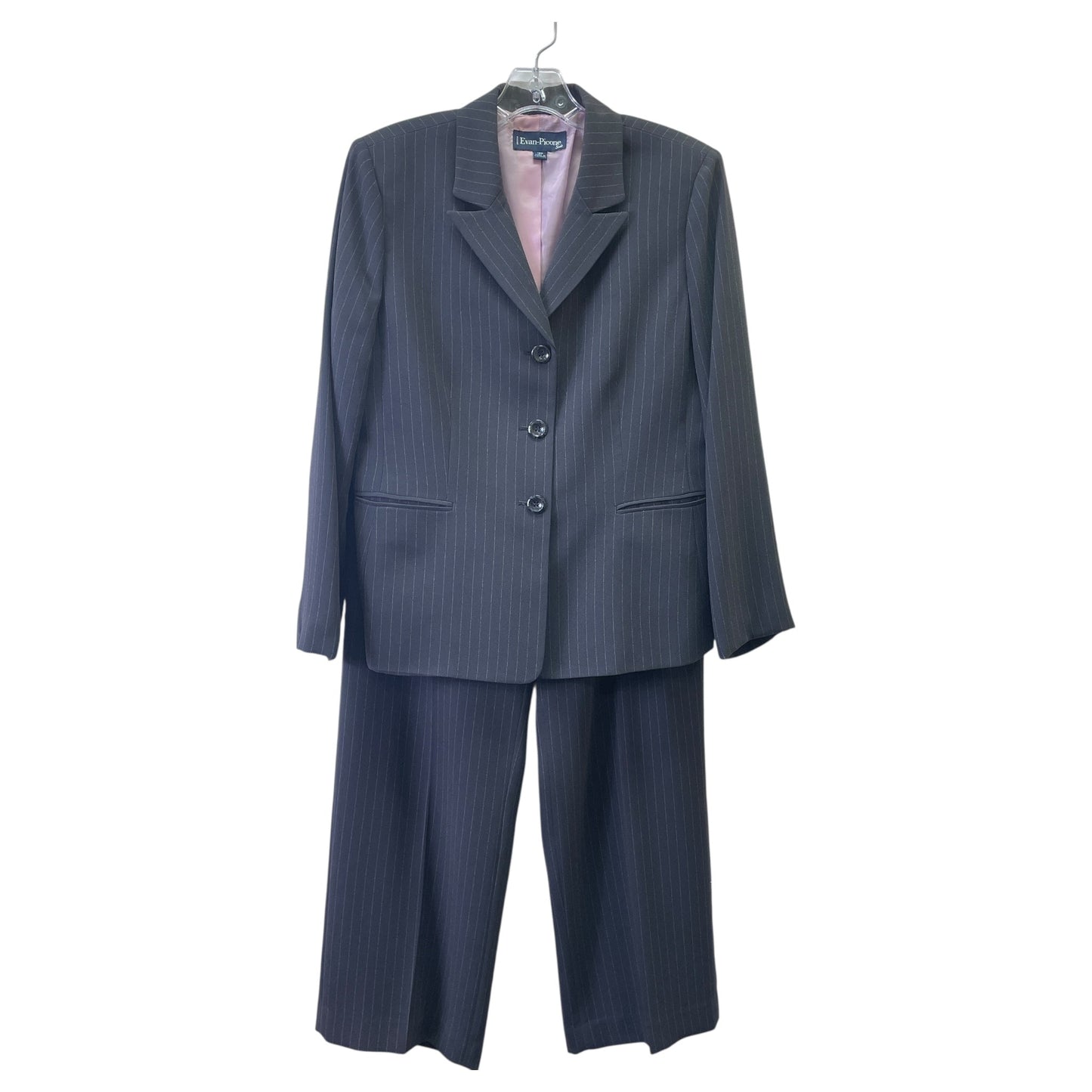 Pants Set 2Pc By Evan-Picone In Grey & Pink, Size:12P