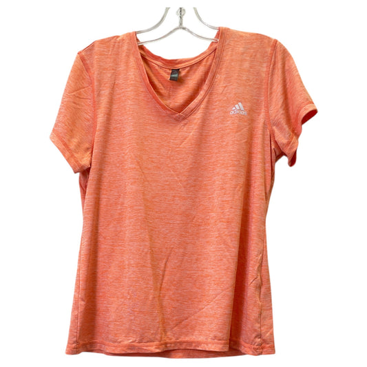 Athletic Top Ss By Adidas In Orange, Size:L