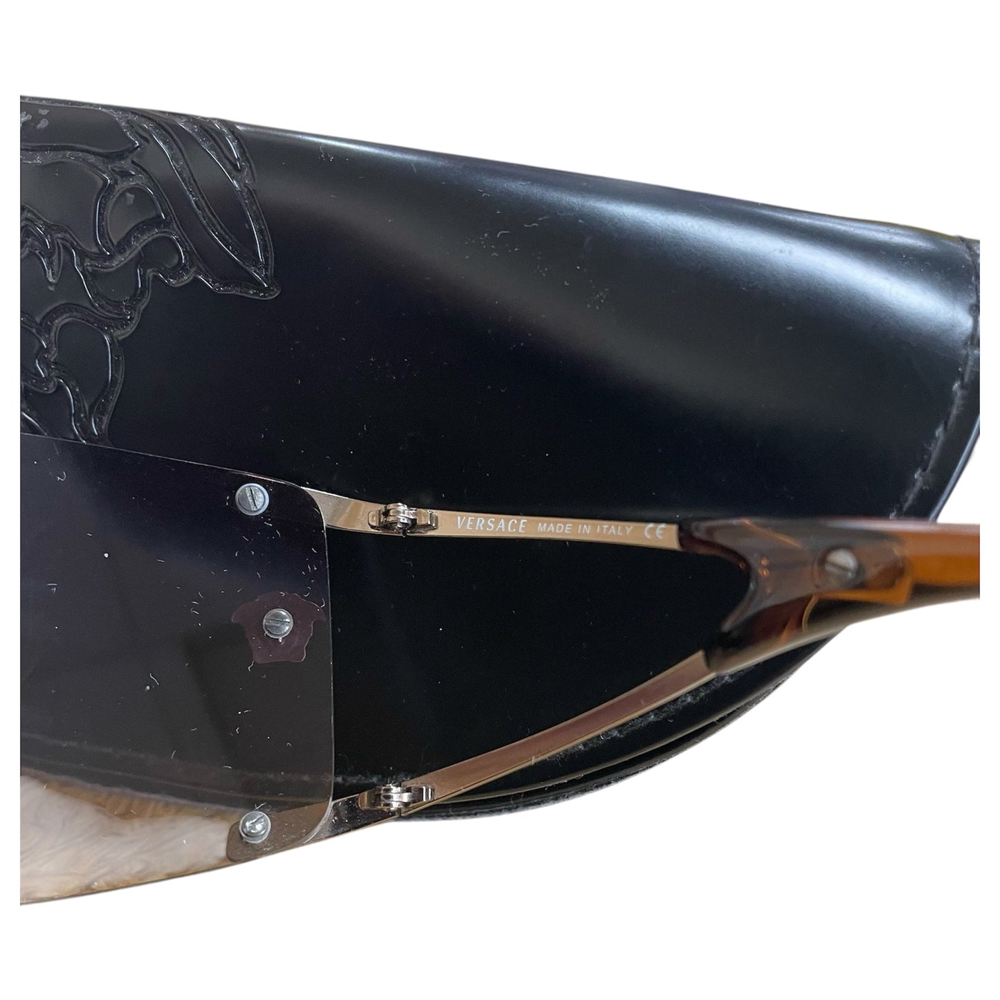 Sunglasses Luxury Designer By Versace In Brown & Gold