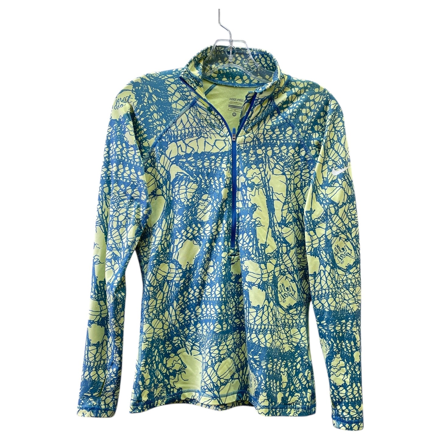 Athletic Sweatshirt Collar By Nike In Blue, Size:M