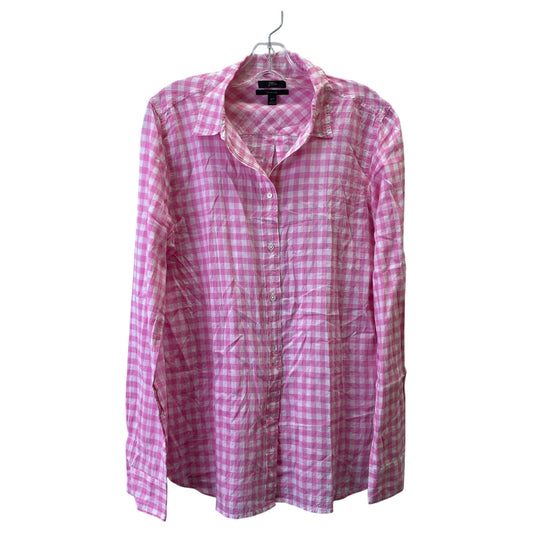 Top Ls By J. Crew In Pink & White, Size:L