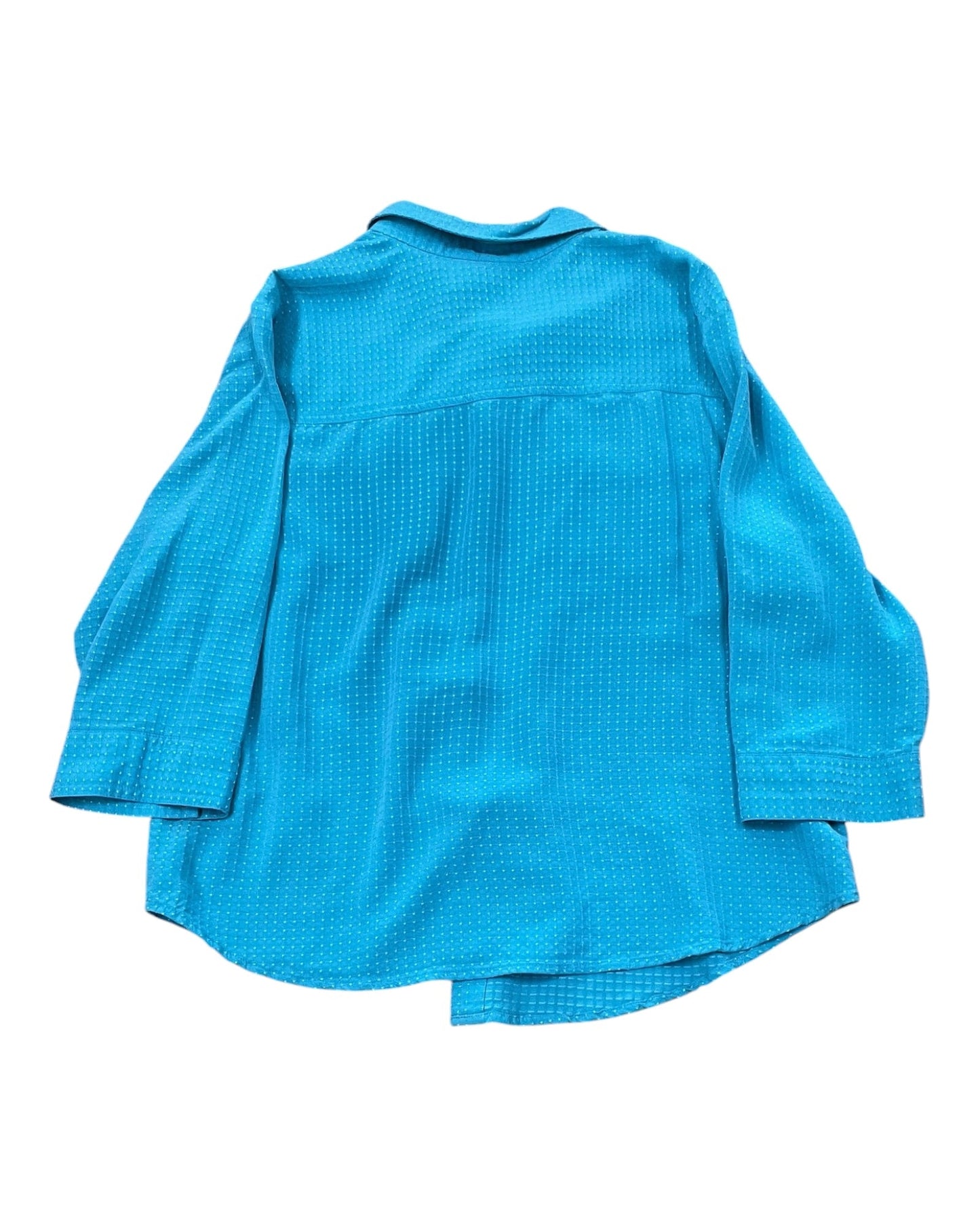 Blouse 3/4 Sleeve By Clothes Mentor In Teal, Size:L
