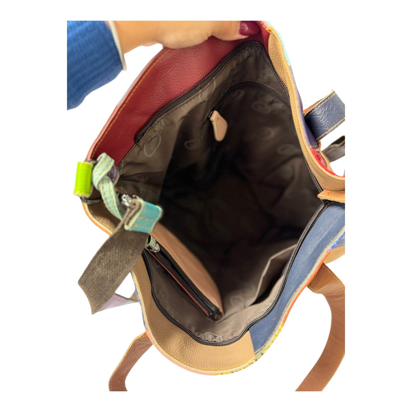 Handbag Leather By AMERI  In Multi, Size:Large