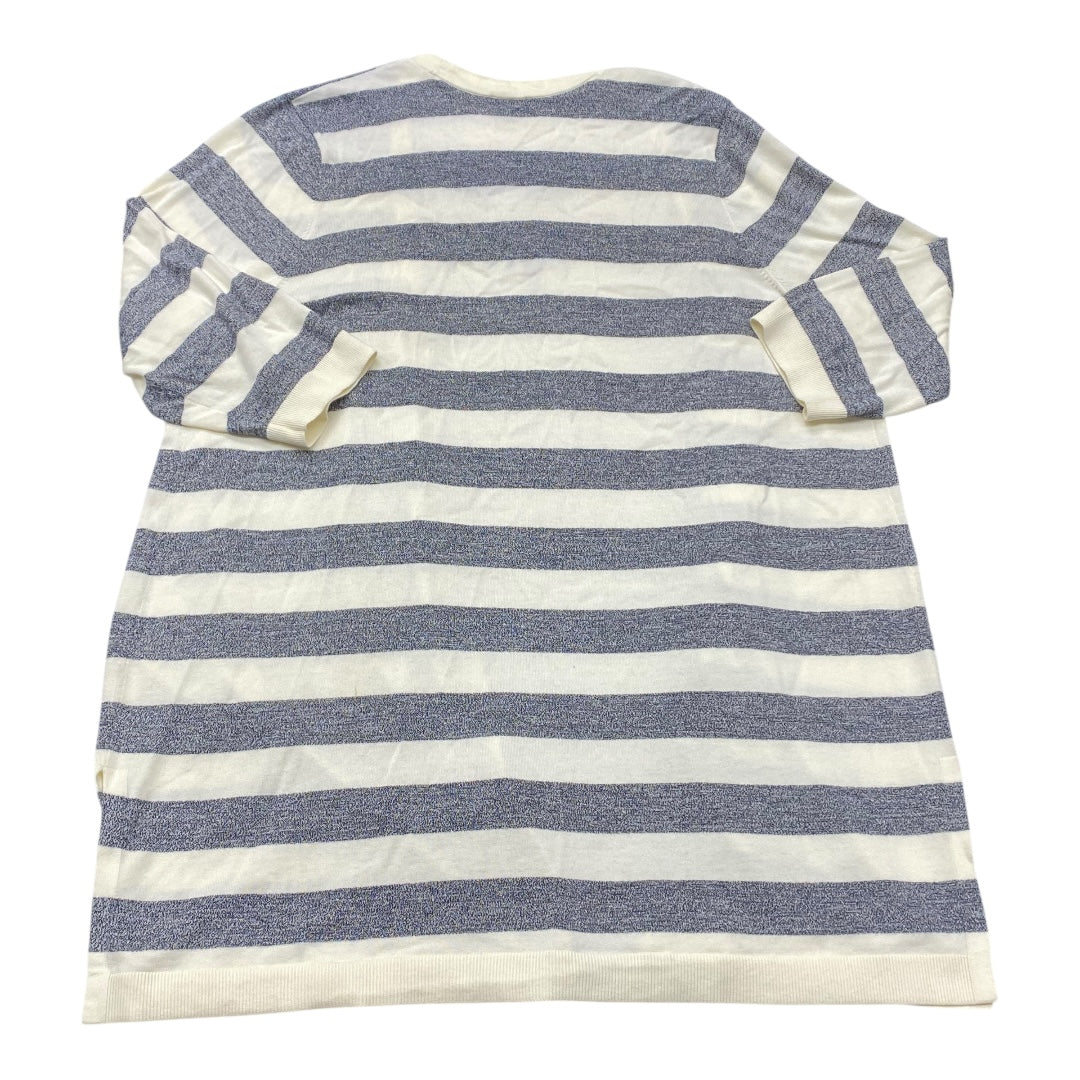 Sweater Cardigan By Talbots In Striped Pattern, Size:3X
