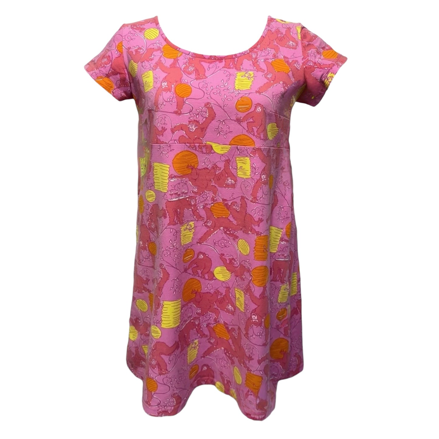 Vintage Shift Dress Designer By Lilly Pulitzer In Monkeys Lanterns Print, Size: L