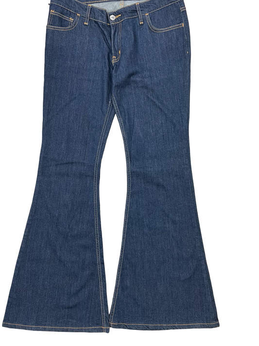 Jeans Flared By Clothes Mentor In Blue Denim, Size:14