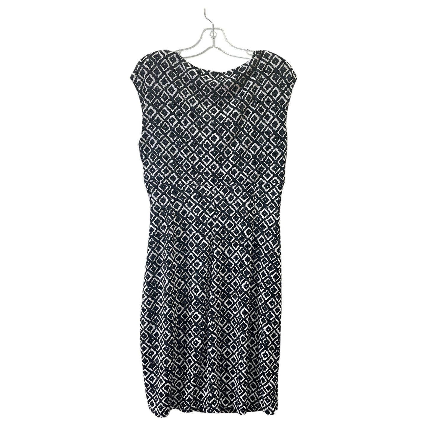 Dress Party Midi By Lauren By Ralph Lauren In Black & White, Size:L