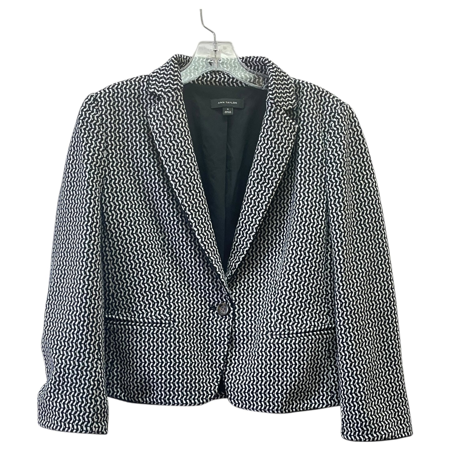 Blazer By Ann Taylor In Black & White, Size:M