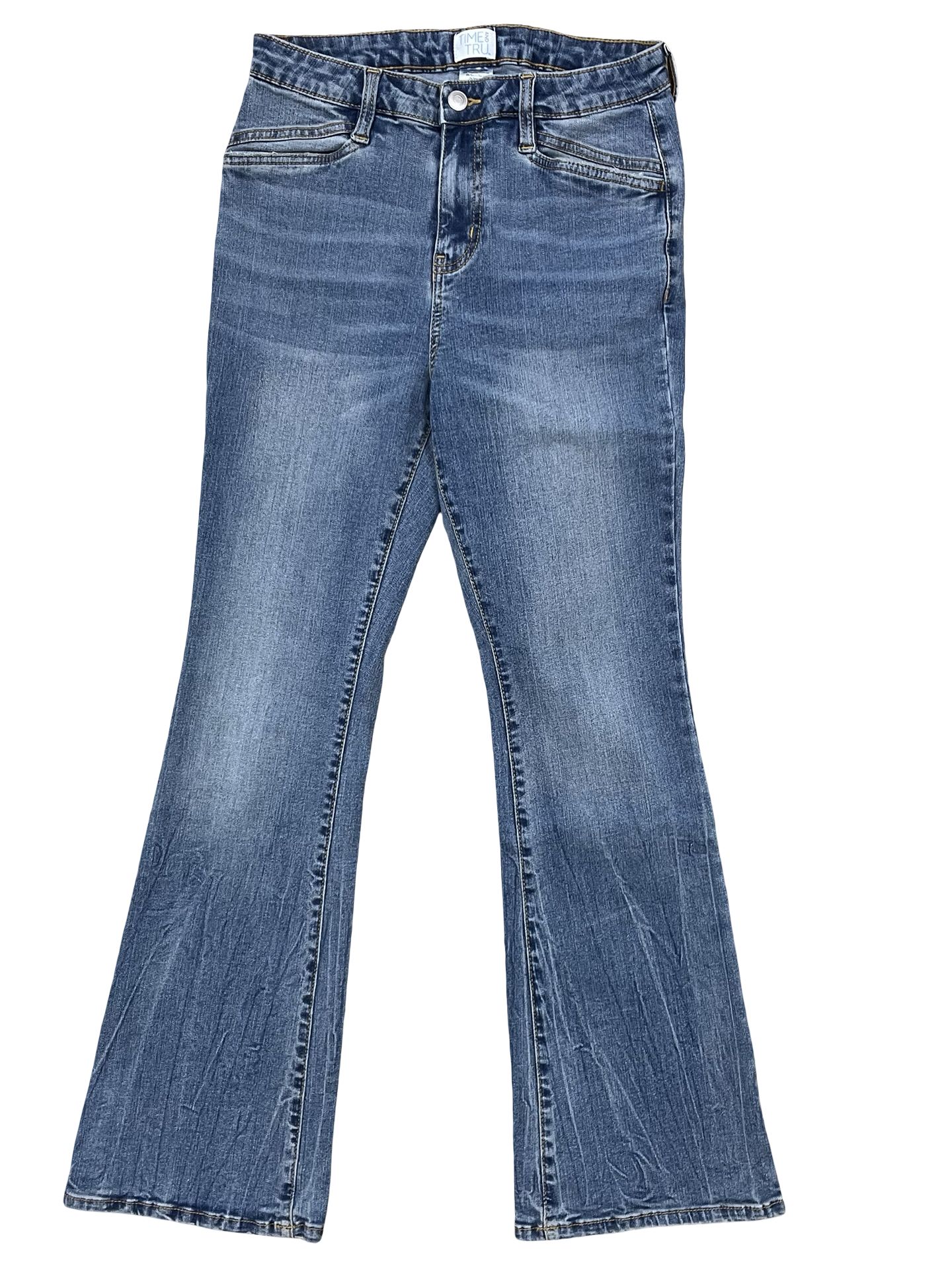 Jeans Flared By Time And Tru In Blue Denim, Size:6P