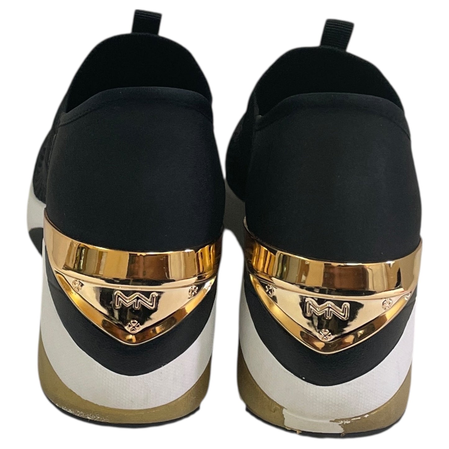 Shoes Sneakers Platform By Skechers In Black & Gold, Size:6.5