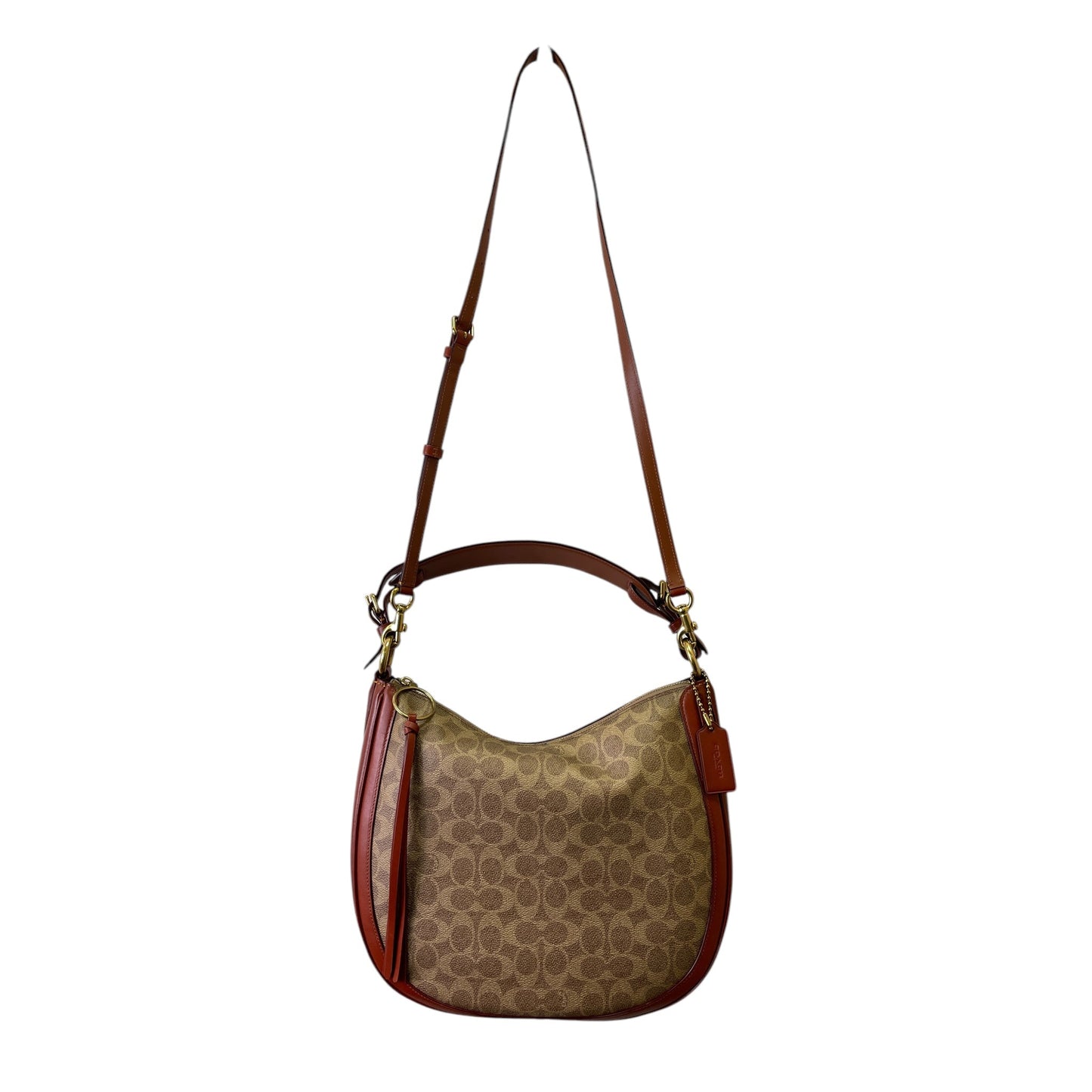 Handbag Designer By Coach In Brown, Size:Large